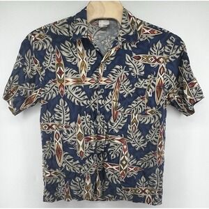 Vtg Y2K No Fear Hawaiian Camp Shirt mens Large Tribal Floral Surfboards USA Made